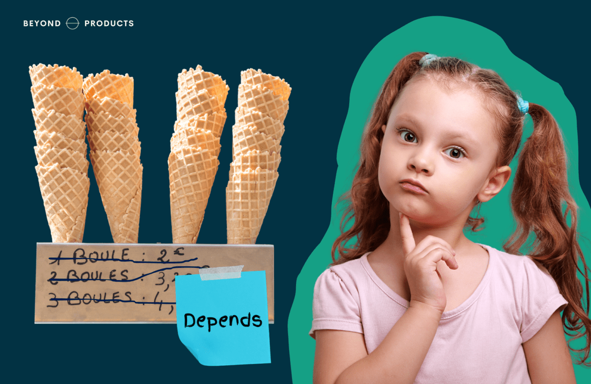Een prijslijst voor ijsjes afgeplakt illustreert het belang van prijzen op je website voor transparantie en klantenvertrouwen